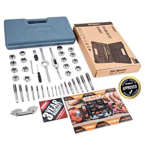 Hi-Spec 39 Piece SAE & Metric Tap & Die Set with Screw Pitch Gauge | Cut, Chase & Thread Metals thumbnail 7