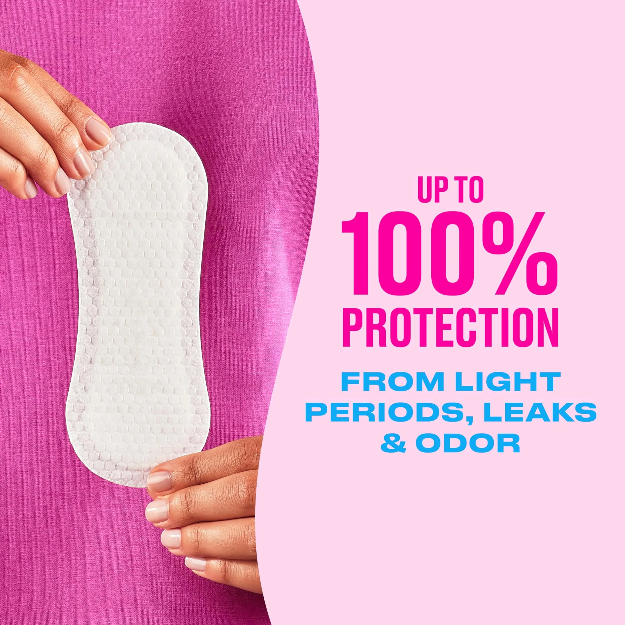 Carefree Extra Long Panty Liners Wrapped Unscented, 93 Count | Daily Feminine Protection for Light Periods and Leaks thumbnail 2