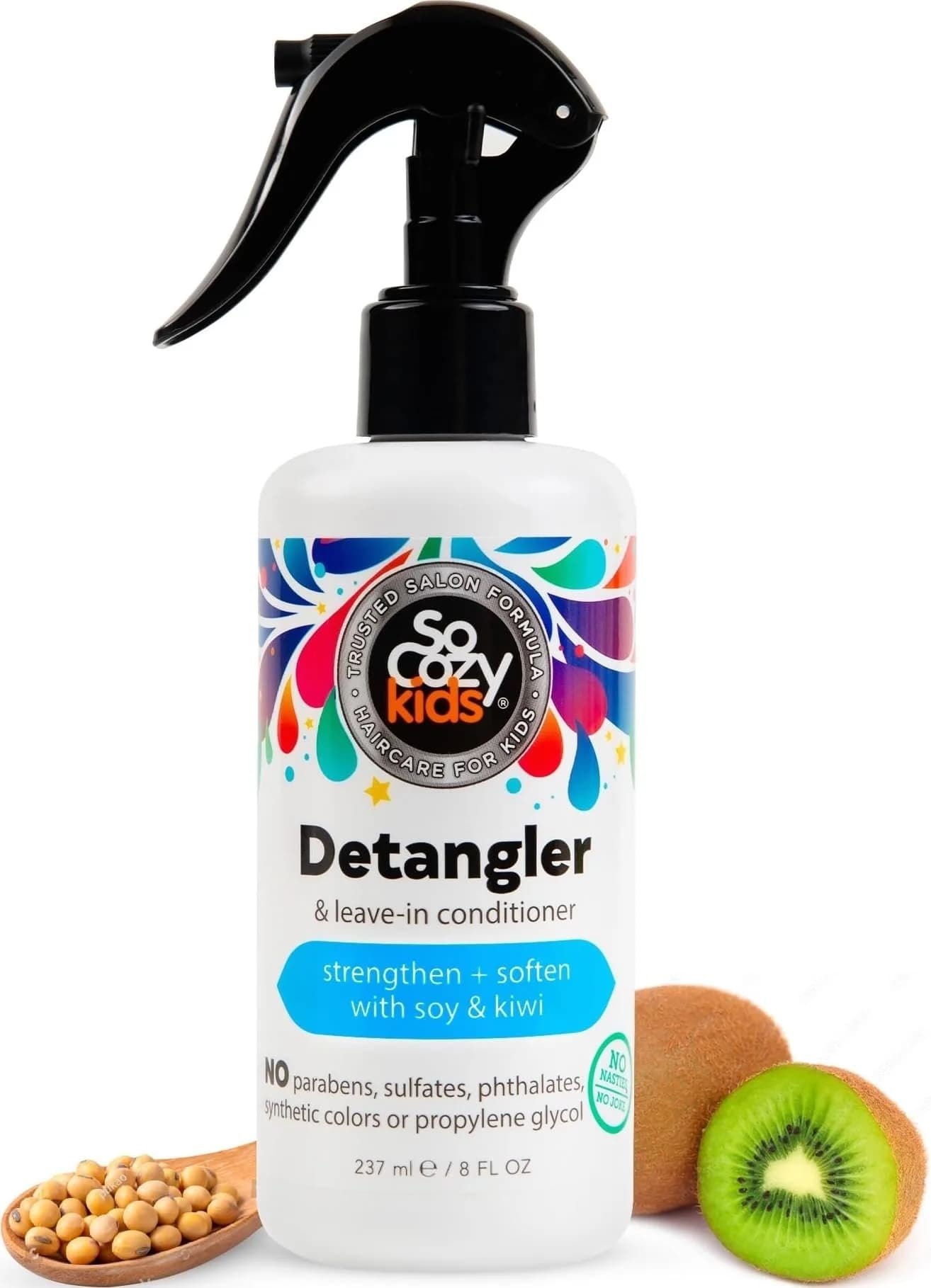SO COZY Kids 2-in-1 Detangler & Leave In Conditioner Spray 237ml (8 Fl Oz) | Gentle Tangle-Free Formula for Kids - main product image