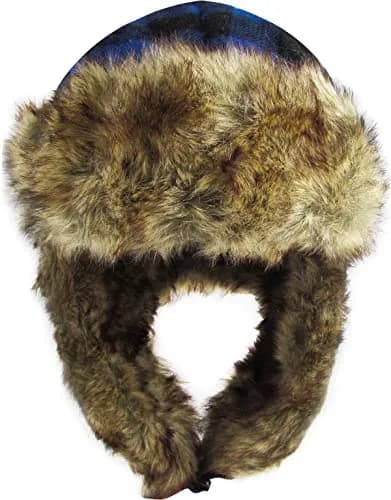 KBETHOS KBW-604 Roy-BLK Lumberjack Plaid Aviator Trapper Hat One Size | Classic Winter Style with Ear Flaps thumbnail 2