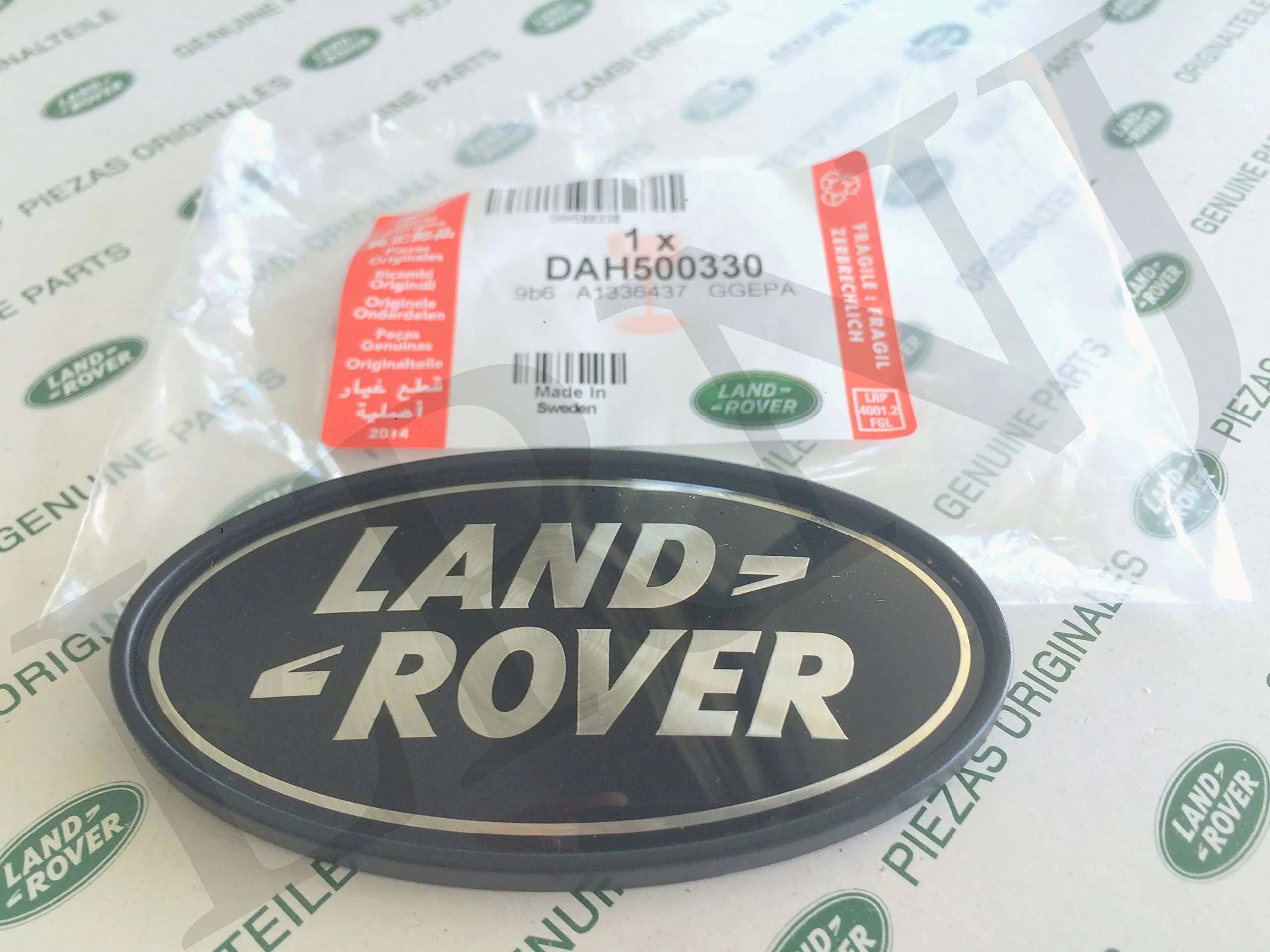 Land Rover Rear Body Oval Badge Black on Silver | Genuine Part DAH500330 thumbnail 2