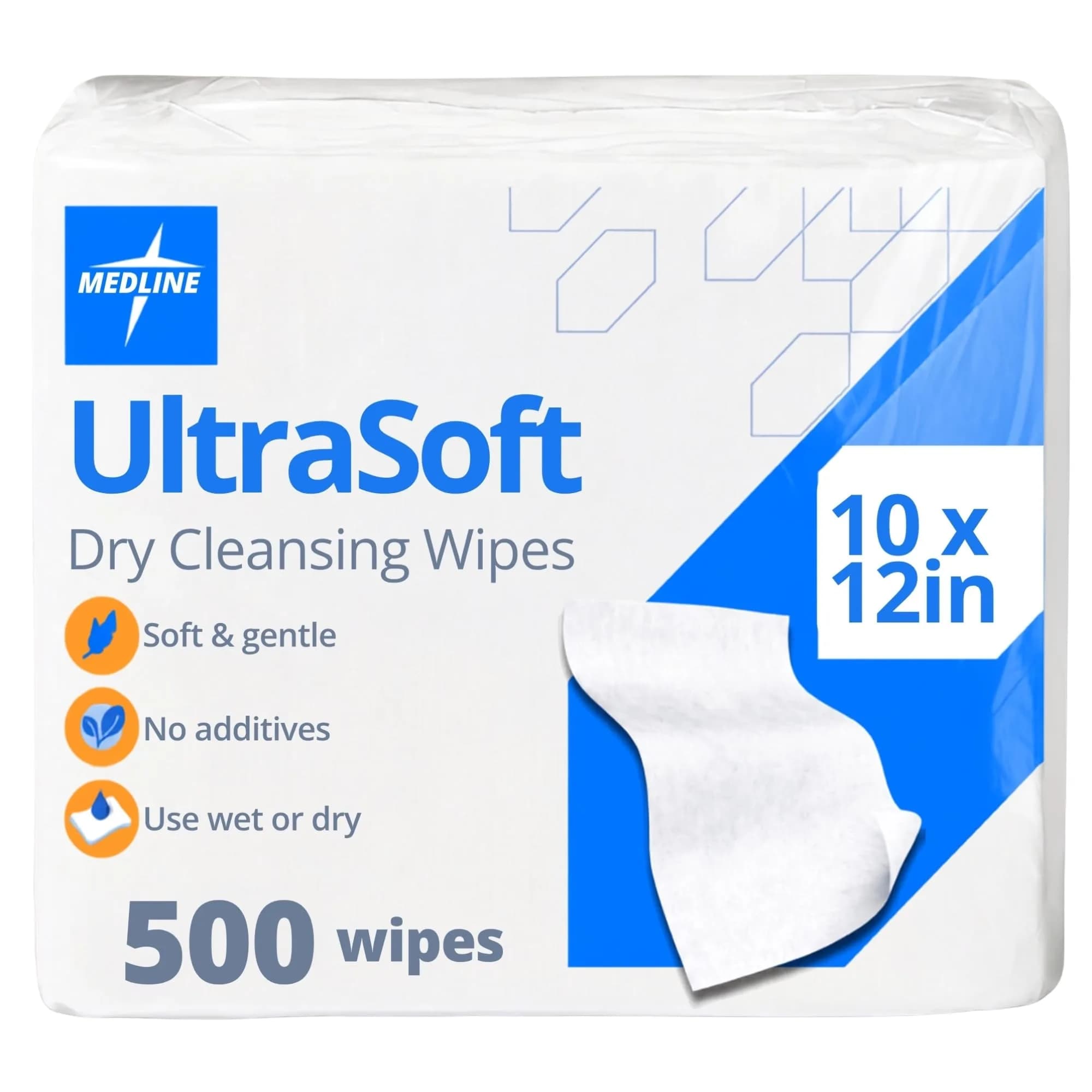 Medline Ultrasoft Dry Baby Wipes 500 Count | Gentle Disposable Cloths for Sensitive Skin
