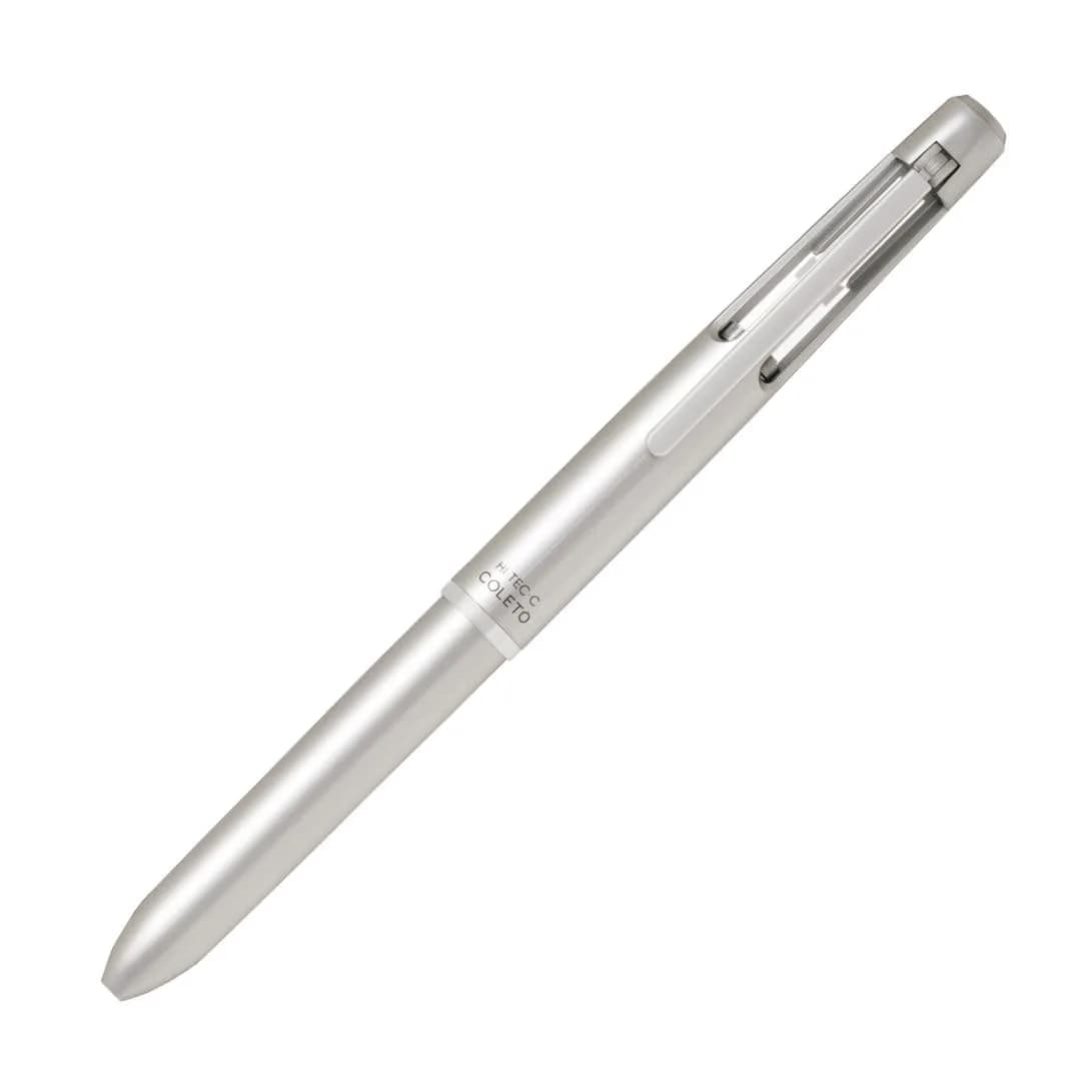 Pilot Multi-Pen Body, Hi-Tec-C Coleto 1000, Silver Body (LHKC-1SC-S) | Customizable Multi Pen with 15 Colors