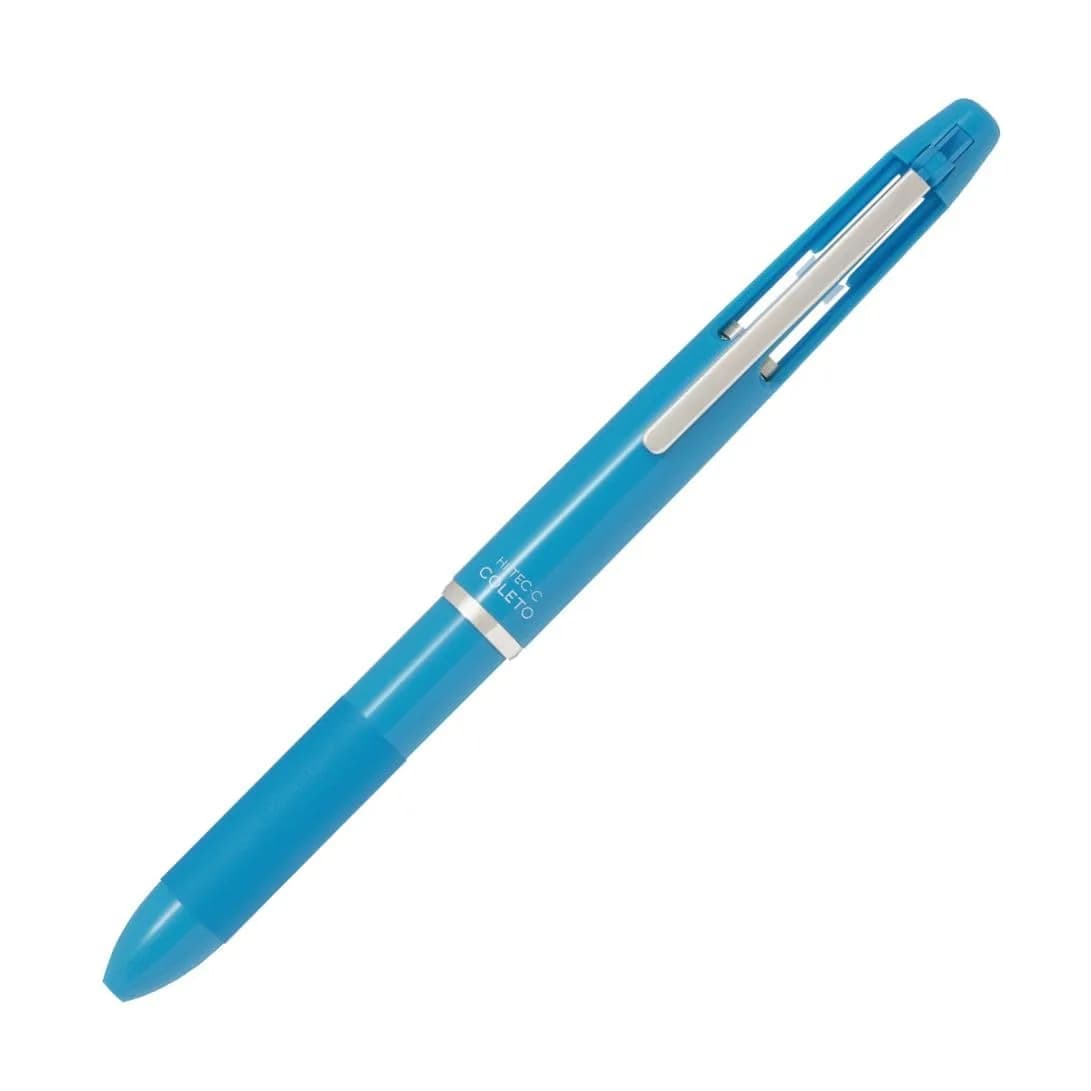 Pilot Multi-Pen Body, Hi-Tec-C Coleto 500, Light Blue Body | Customizable Multi Pen with 15 Refill Colors