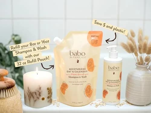Babo Botanicals Moisturizing Oat & Calendula 2-in-1 Shampoo & Wash 473ml (16 Fl Oz) | Gentle, Vegan Formula for All Ages thumbnail 2