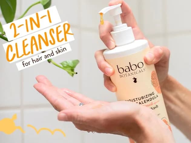 Babo Botanicals Moisturizing Oat & Calendula 2-in-1 Shampoo & Wash 473ml (16 Fl Oz) | Gentle, Vegan Formula for All Ages thumbnail 4