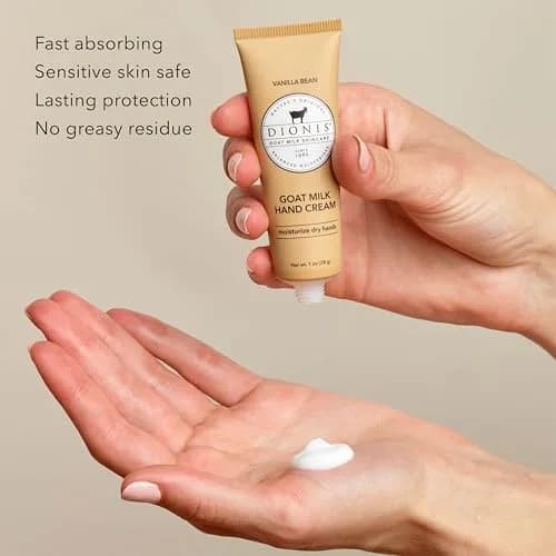 Dionis Goat Milk Hand Cream Vanilla Bean 1 oz (29.57 ml) Tubes, 6 Pack | Hydrates Dry, Sensitive Skin thumbnail 3