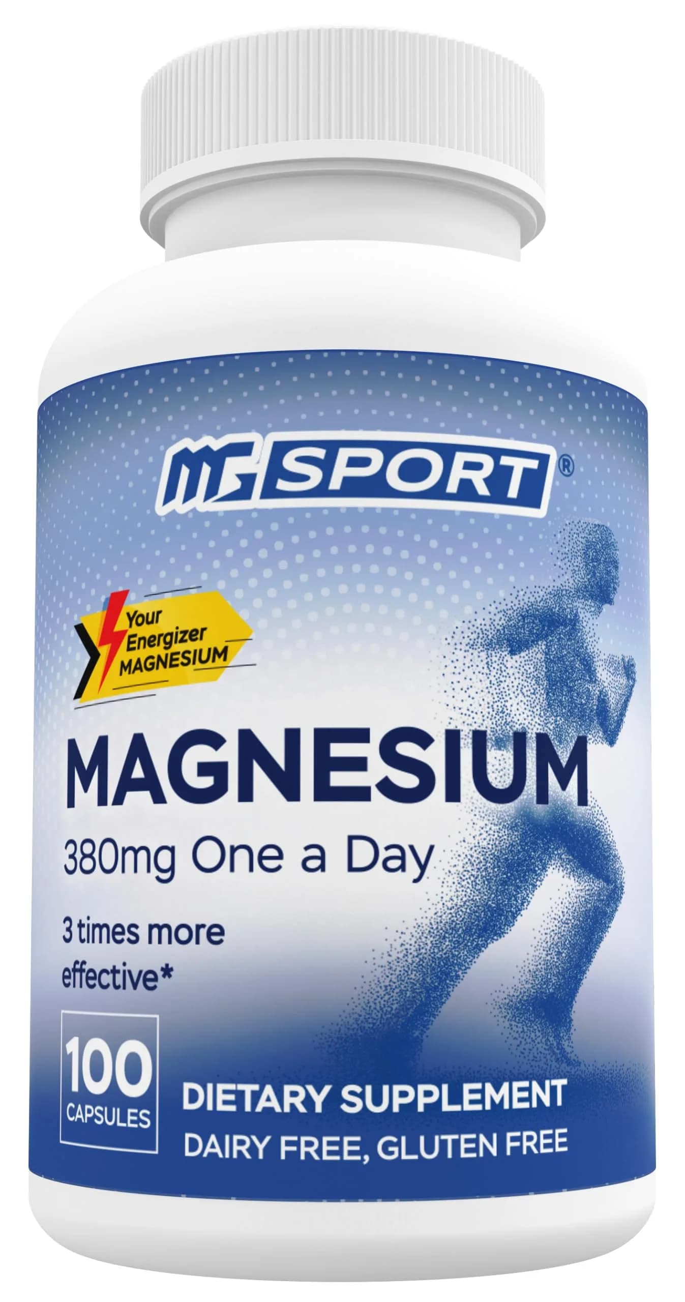 MgSport 100 Magnesium Supplement | Supports Muscles & Sleep, 100 Capsules, Unflavored — Capsule