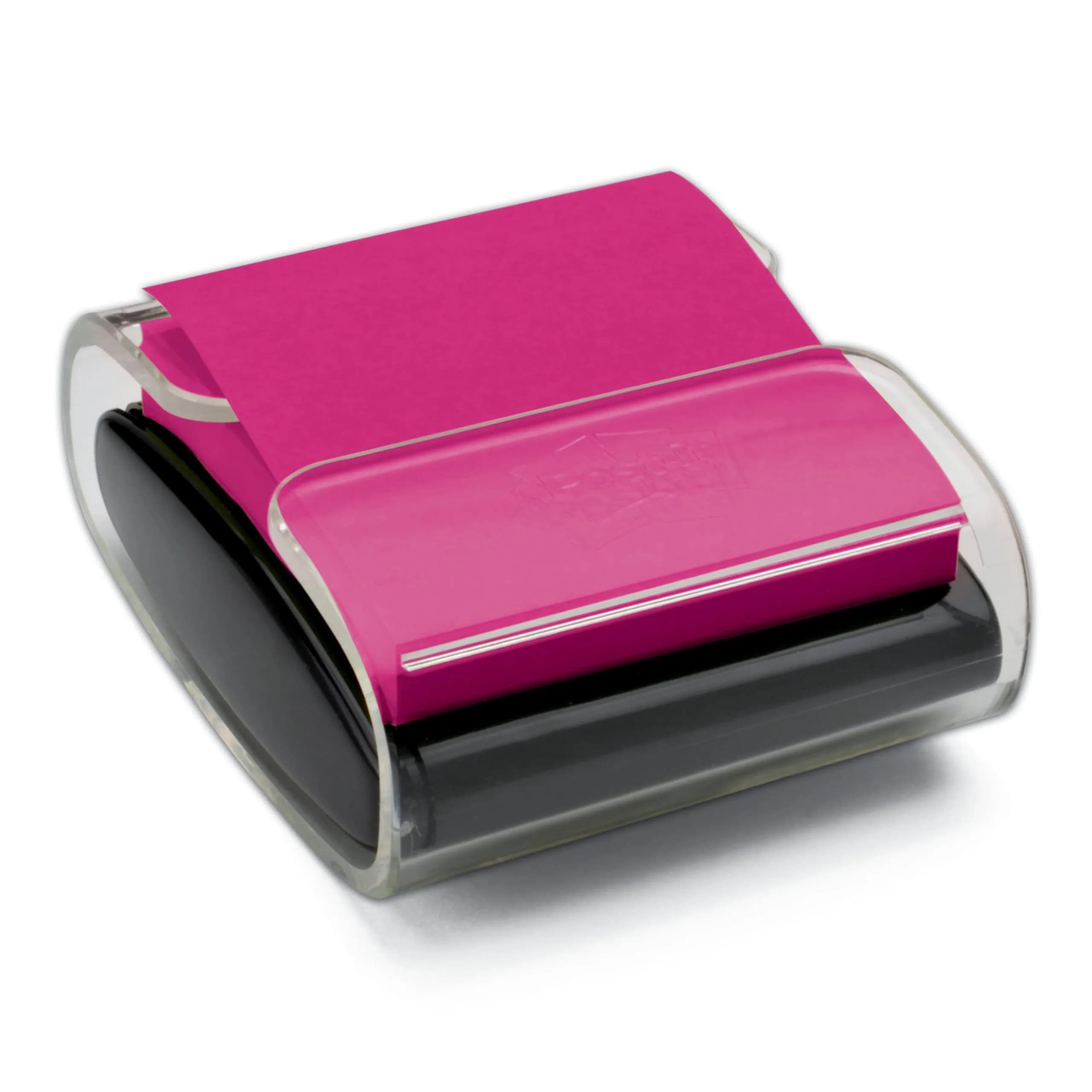 Post-it Pop-up Notes Dispenser, 3x3 in, Black Base Clear Top, Pack Includes Dispenser and 2 Pads of Pop-up Notes | Desk Organizer for Notes & Reminders - main product image