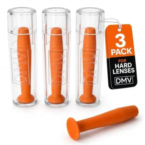 DMV Ultra Contact Lens Remover Tool Applicator Made in USA 3 Pack - Orange | Durable, Safe & Effective for Hard Lenses thumbnail 1