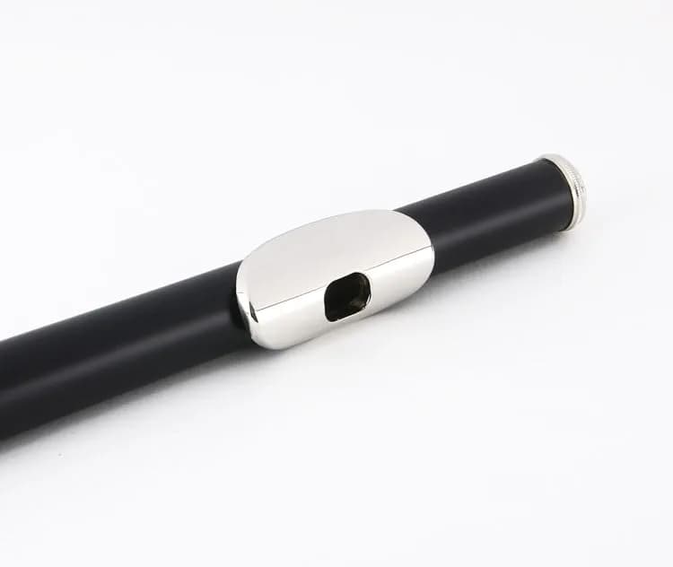 GLORY Closed Hole C Flute with Case, Tuning Rod & Gloves, Black/Silver | Brass & Woodwind Instrument thumbnail 4
