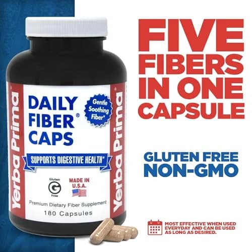 Yerba Prima Daily Fiber Formula 180 caps | Vegan, Non-GMO, Gluten-Free for Gut Health thumbnail 3