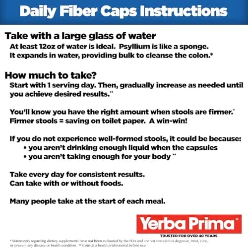 Yerba Prima Daily Fiber Formula 180 caps | Vegan, Non-GMO, Gluten-Free for Gut Health thumbnail 4