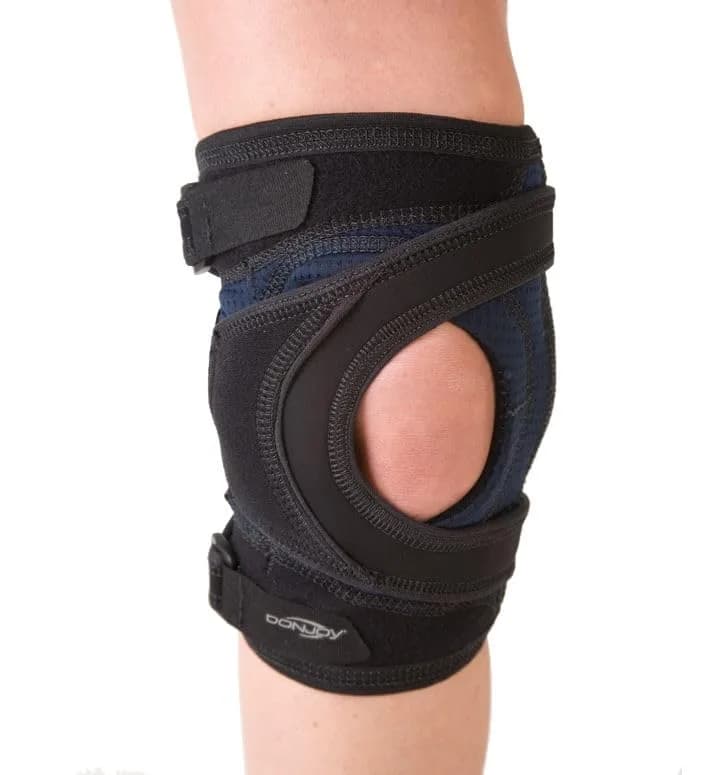 DonJoy Tru-Pull Lite Knee Brace Right Leg Large Black | Patella Stabilizer with Breath-O-Prene Fabric thumbnail 2