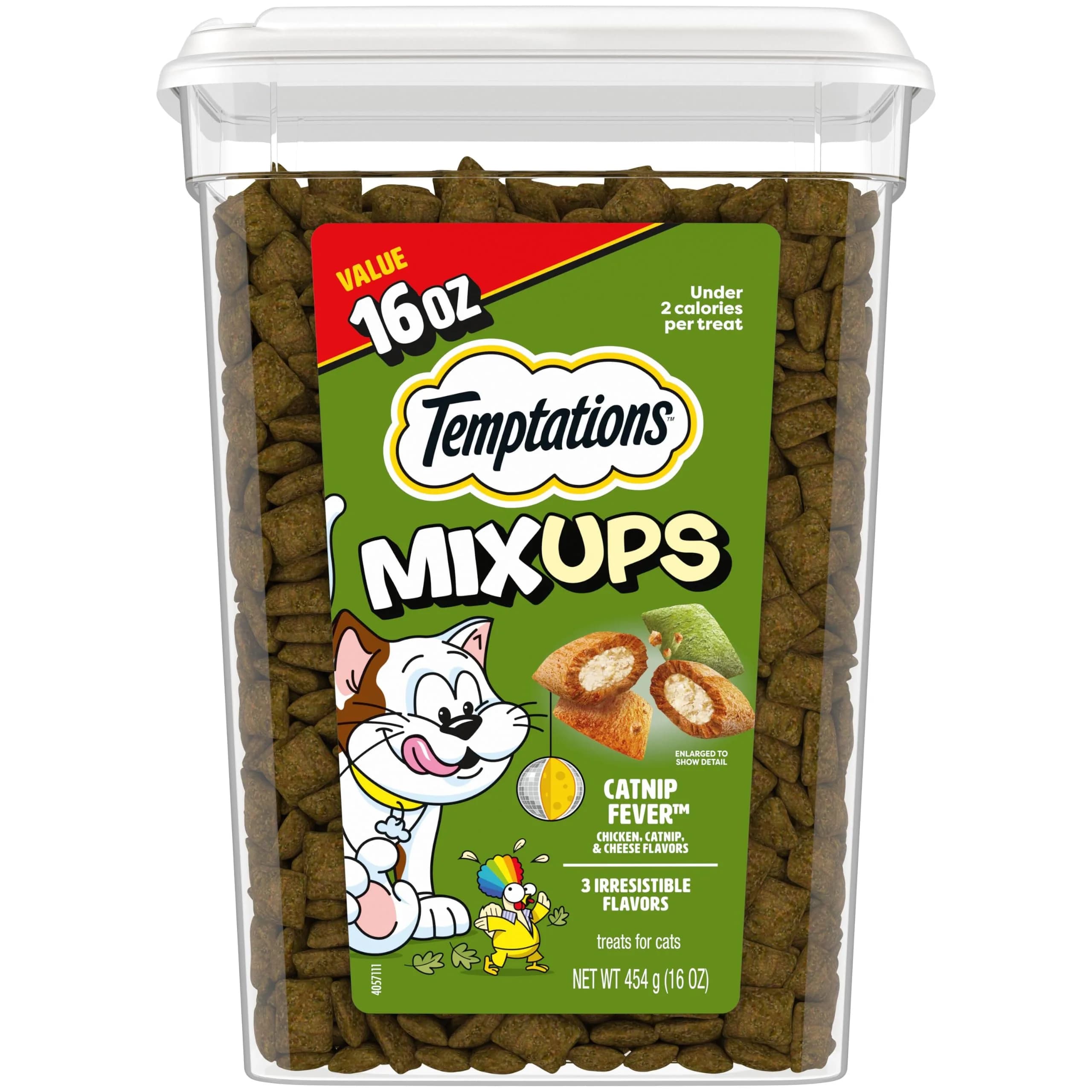 Temptations MixUps Catnip Fever Flavor Crunchy and Soft Cat Treats 454g (16 oz) | Dual Texture Catnip Treats — Catnip