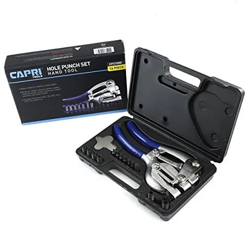Capri Tools CP21050 Metal Hole Punch Set 16 Piece | Punch Through Thick Metal with Ease thumbnail 7