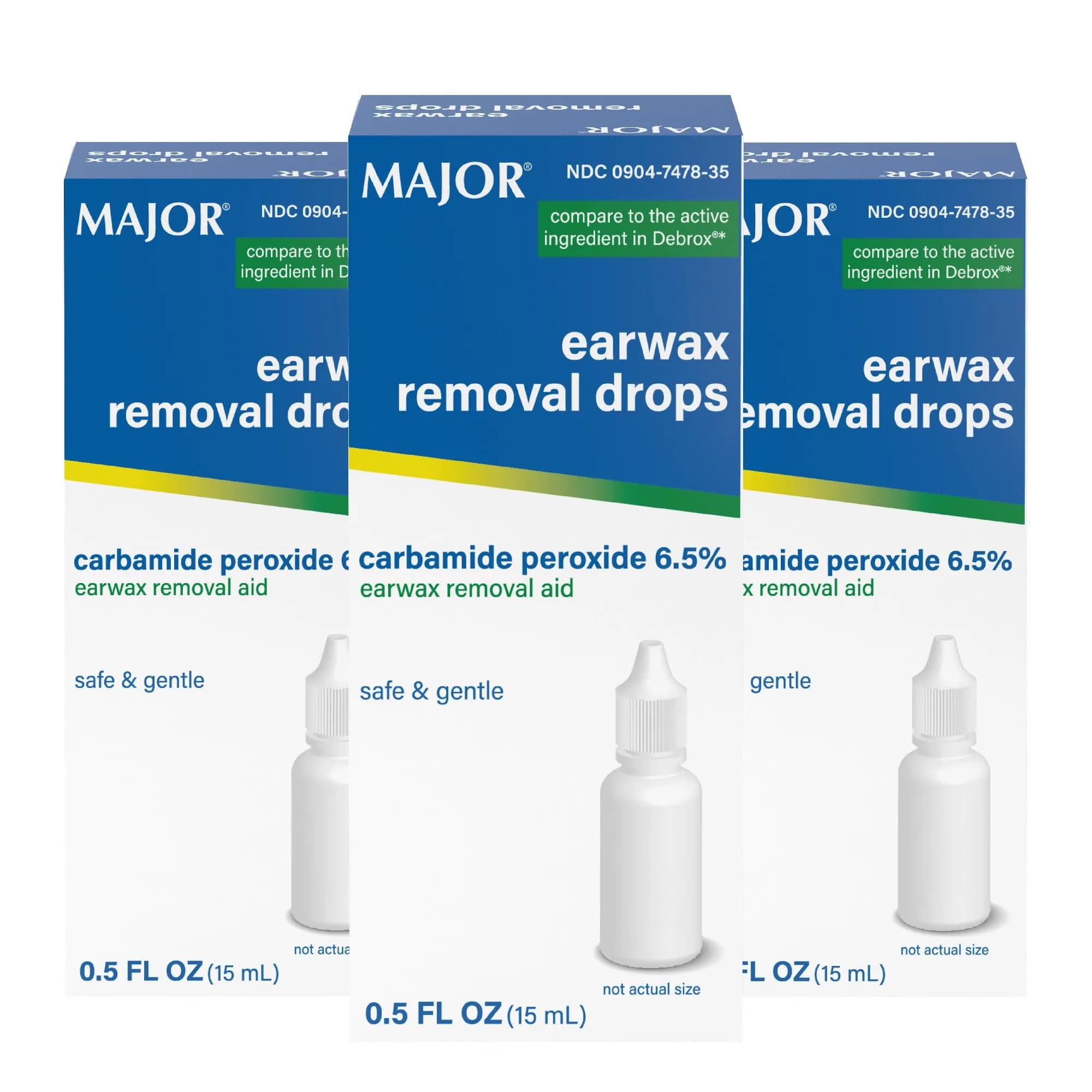 MAJOR Earwax Removal Drops with 6.5% Carbamide Peroxide | Gentle & Safe Earwax Softening for Adults & Kids 12+