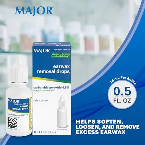 MAJOR Earwax Removal Drops with 6.5% Carbamide Peroxide | Gentle & Safe Earwax Softening for Adults & Kids 12+ thumbnail 2