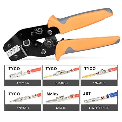 IWISS iCrimp SN-28B Crimping Tool for 3.96mm, 2.54mm, 2.5mm Pitch Connectors | High-Quality, USA Import, 20° Ratchet thumbnail 3
