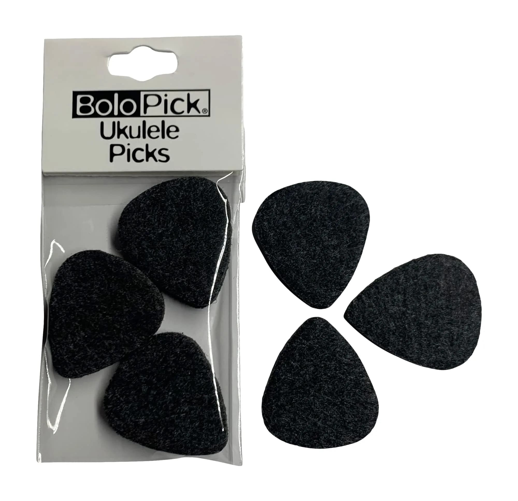 BoloPick Black Felt Ukulele Picks 3mm (0.12 inches) | Soft Strum & Precise Picking