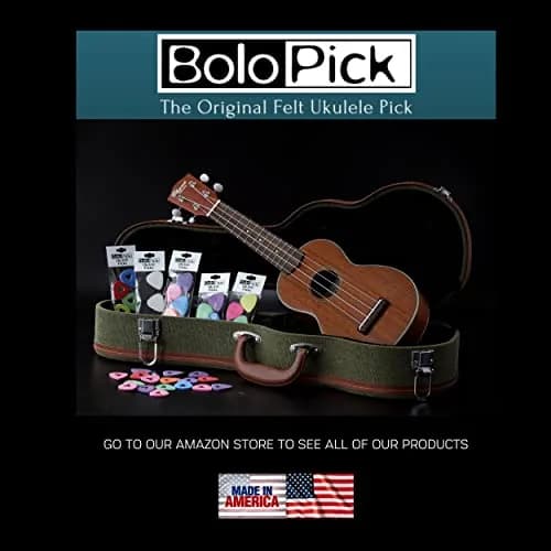 BoloPick Black Felt Ukulele Picks 3mm (0.12 inches) | Soft Strum & Precise Picking thumbnail 3
