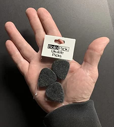 BoloPick Black Felt Ukulele Picks 3mm (0.12 inches) | Soft Strum & Precise Picking thumbnail 2