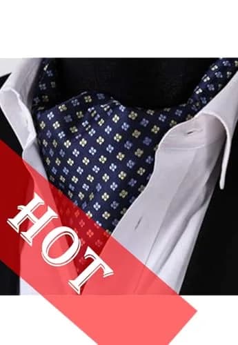 HISDERN Ascot Tie Mens Formal Cravat Ties Floral Paisley Polka Dot Jacquard Self Ascots Cravat Scarf Wedding Party | Elegant & Rich Design thumbnail 9