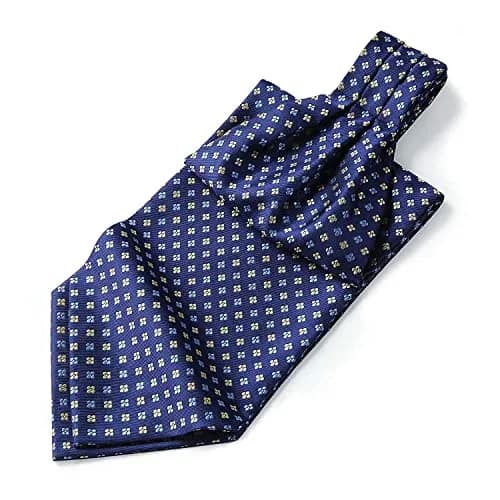 HISDERN Ascot Tie Mens Formal Cravat Ties Floral Paisley Polka Dot Jacquard Self Ascots Cravat Scarf Wedding Party | Elegant & Rich Design thumbnail 2