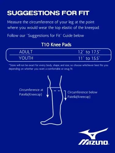 Mizuno T10 Plus Volleyball Knee Pads Adult Black One Size | Long-Lasting Protection for Intense Play thumbnail 2