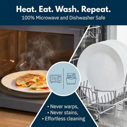 Corelle Winter Frost White Appetizer Plates 17.1cm (6.75-Inch) | Set of 6 Lightweight & Chip-Resistant Round Plates thumbnail 5