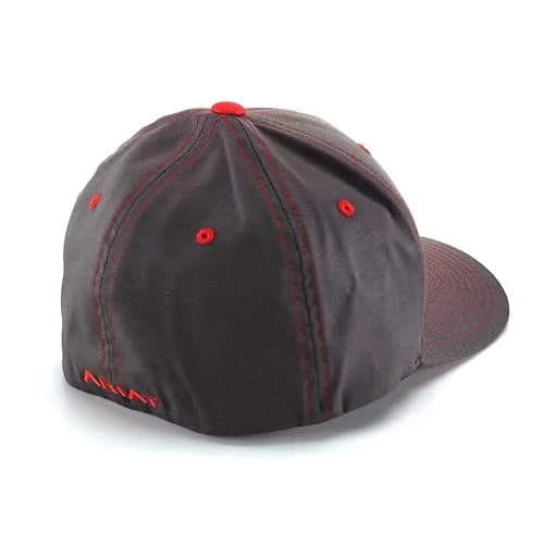 ARIAT Men's Flexfit Cap, Embroidered Shield Logo, Gray/Red, Small-Medium | Casual Fitted Baseball Cap with Embroidery thumbnail 4
