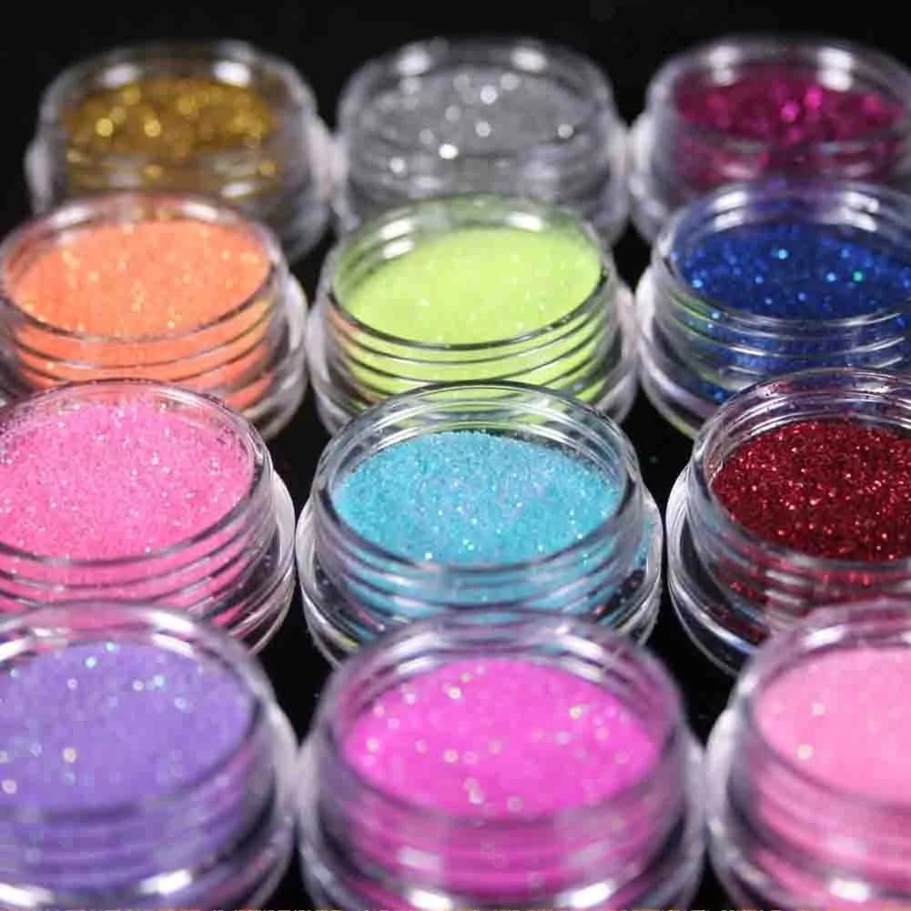 Renexxt 12 Mix Color Nail Art Acrylic Glitter Dust Powder | Glitter for Nails & Crafts (2.6 Oz Pack) - main product image