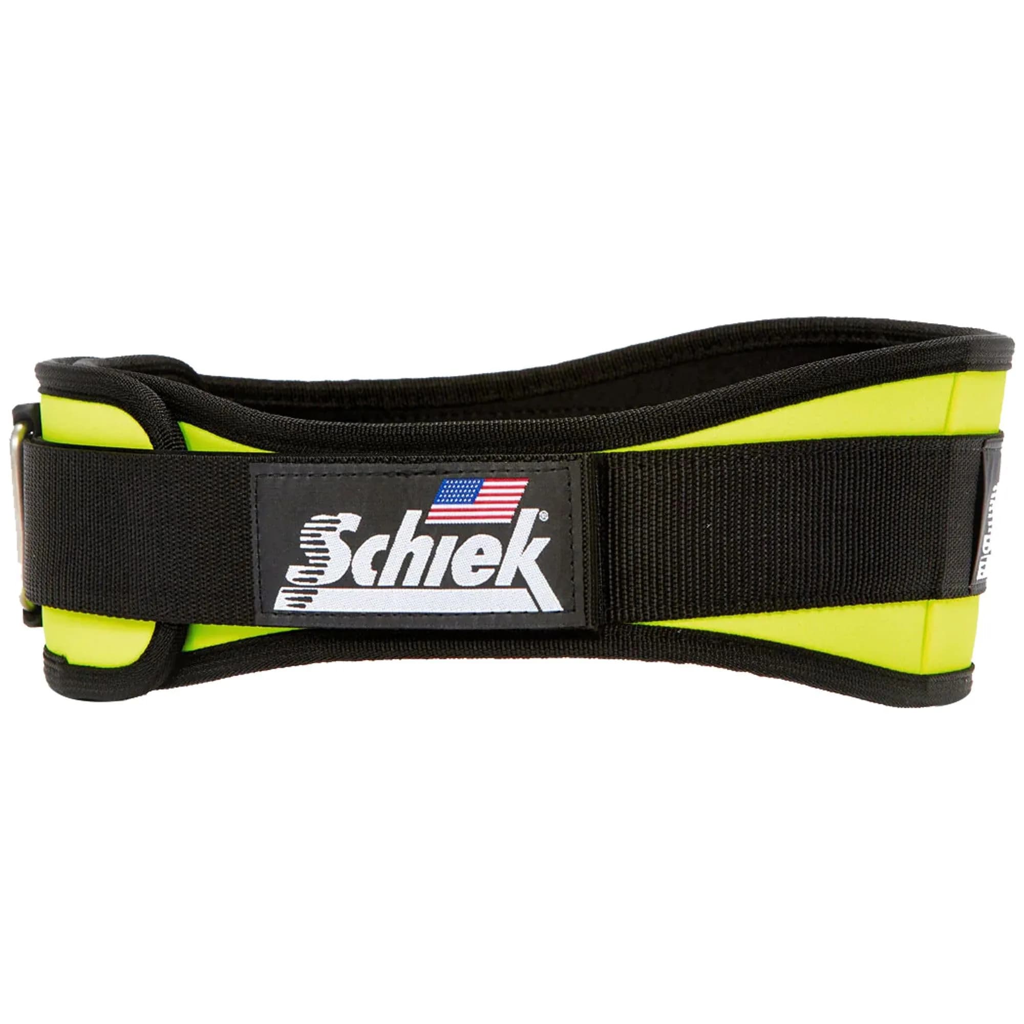 Schiek Sports Model 2004 Nylon 4 3/4" Weight Lifting Belt | Support & Comfort for Heavy Lifts — Neon Yellow / Large