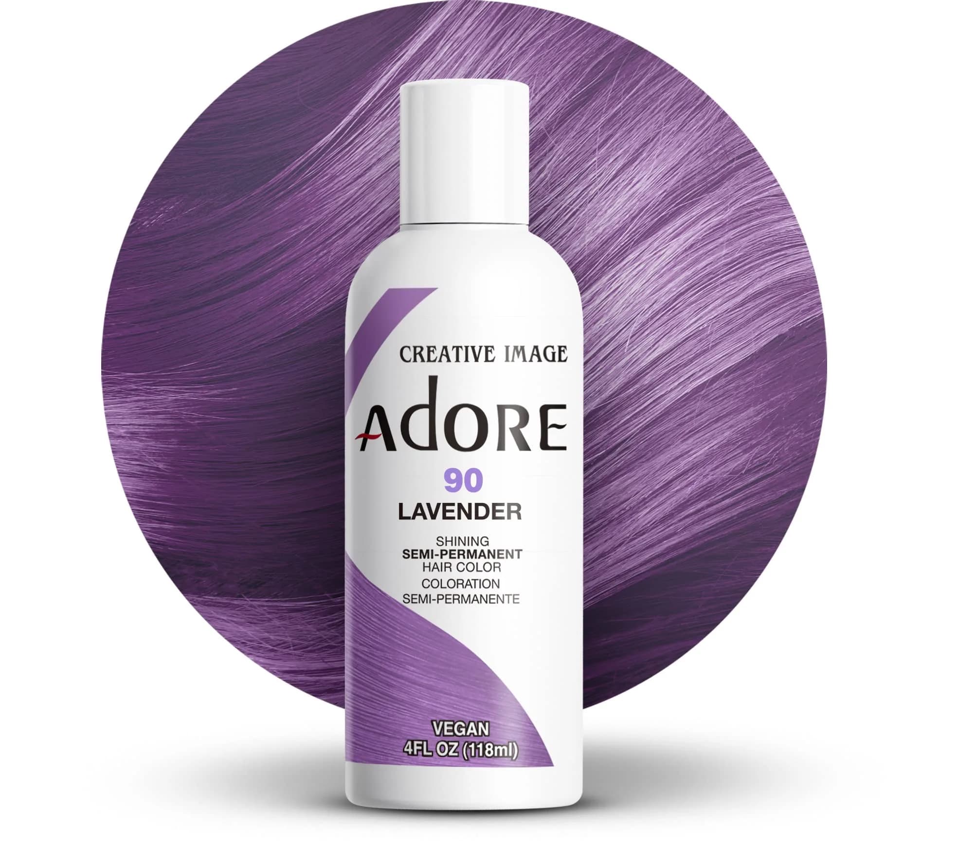 Adore Semi Permanent Hair Color, 090 Lavender | Vibrant, Long-Lasting, Vegan & Cruelty-Free — 090 Lavender