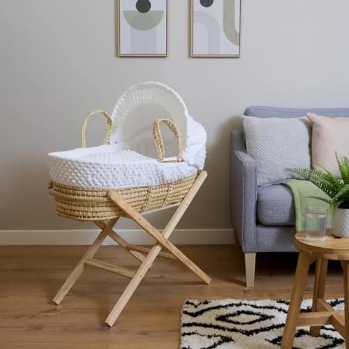CLAIR DE LUNE Folding Moses Basket Stand | Natural Wood, Safe & Foldable for Nursery thumbnail 3