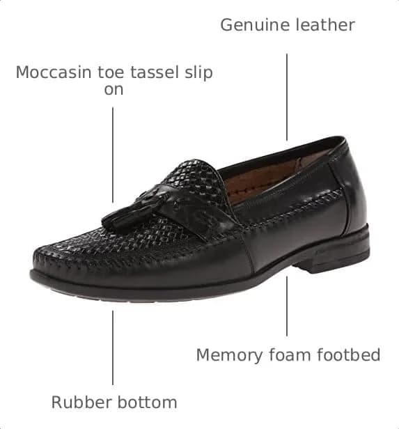 Nunn Bush Strafford Woven Moc Toe Loafer Black 9 | Classic Casual & Dress Footwear thumbnail 3