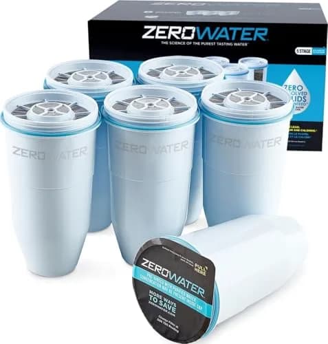 ZeroWater Replacement Water Filter 6-Pack | IAPMO Certified to Reduce Lead, PFOA/PFOS, Mercury thumbnail 1