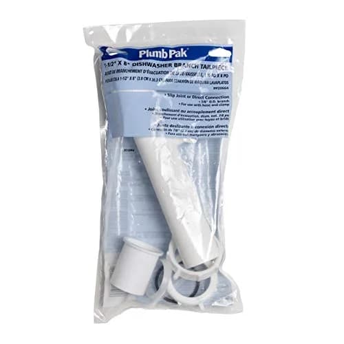 Plumb Pak PP20664 Branch Tailpiece | White Polypropylene Dishwasher Fitting (8in, 1-1/2in Inlet) thumbnail 4