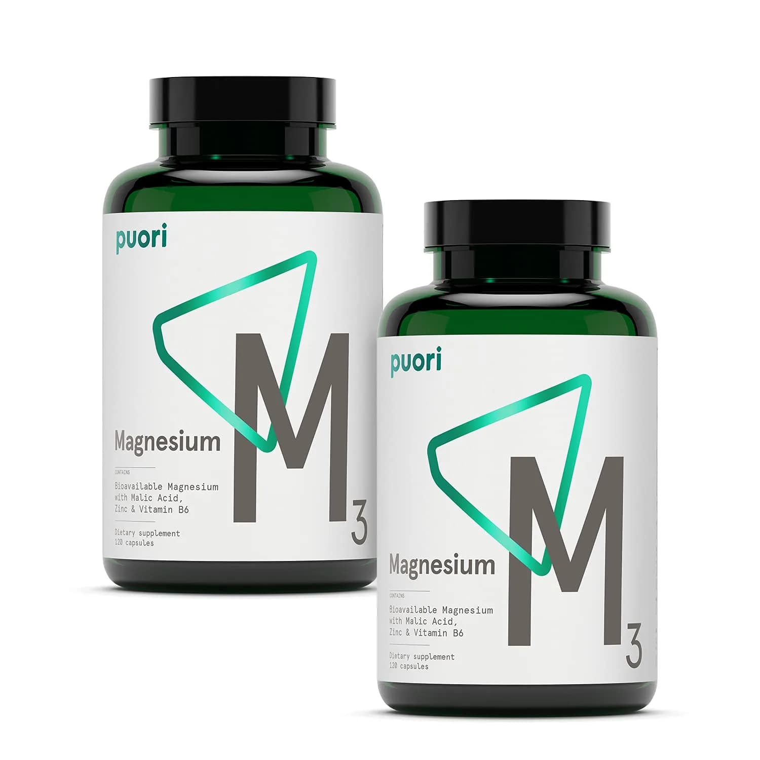 Puori M3 Magnesium Complex Supplement for Men & Women - 240 Vegan Capsules | Supports Energy & Muscle Function
