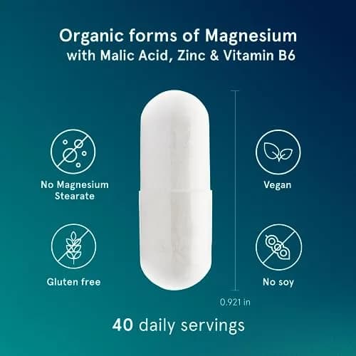 Puori M3 Magnesium Complex Supplement for Men & Women - 240 Vegan Capsules | Supports Energy & Muscle Function thumbnail 6