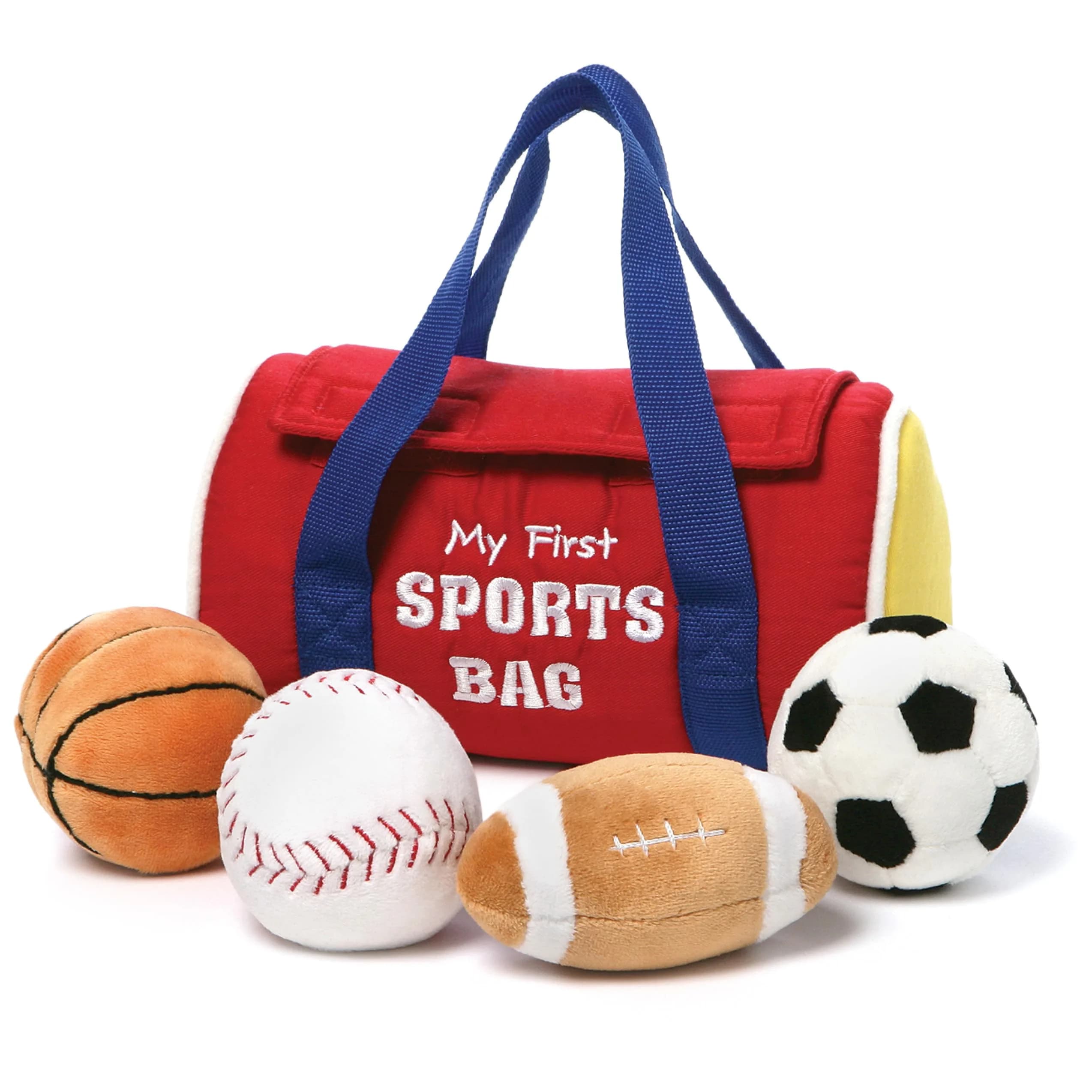 GUND Baby My First Sports Bag 5-Piece Plush Toy Playset for Babies | Sensory Plush Toys for Early Development - main product image