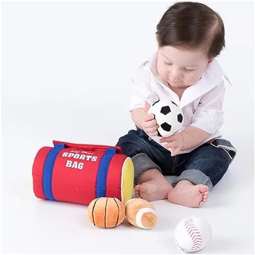 GUND Baby My First Sports Bag 5-Piece Plush Toy Playset for Babies | Sensory Plush Toys for Early Development thumbnail 4