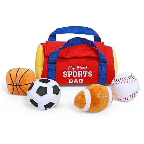 GUND Baby My First Sports Bag 5-Piece Plush Toy Playset for Babies | Sensory Plush Toys for Early Development thumbnail 6
