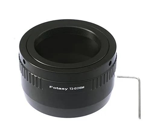 Fotasy T Mount Lens to Canon EF-M Adapter, T2 EFM, Manual Focus, Compatible with Canon EOS M Series (55mm Mount) thumbnail 1