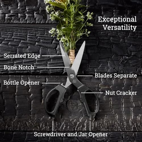 Shun Multi Purpose Kitchen Shears | Durable 3.5 Inch Stainless Steel Blades, Detachable for Easy Cleaning thumbnail 3