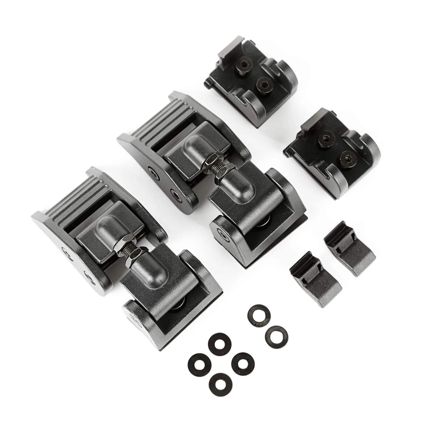 Rugged Ridge Textured Black Aluminum Hood Catch Kit for Jeep Wrangler JK 2007–2018 | Controls Hood Flutter - main product image