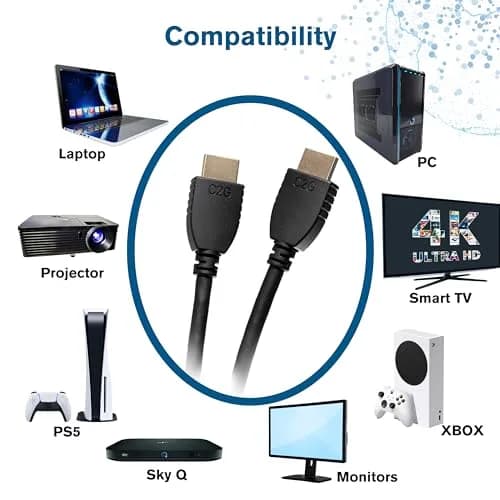 C2G 4ft (1.2m) High Speed HDMI Cable with Ethernet | 4K 60Hz Support, Durable Gold-Plated Connectors thumbnail 3
