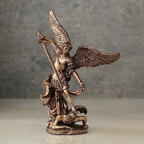 Veronese Design Archangel Saint Michael Slaying Demon Figurine 10.16cm (4 Inch) | Cold Cast Bronze Finish thumbnail 2