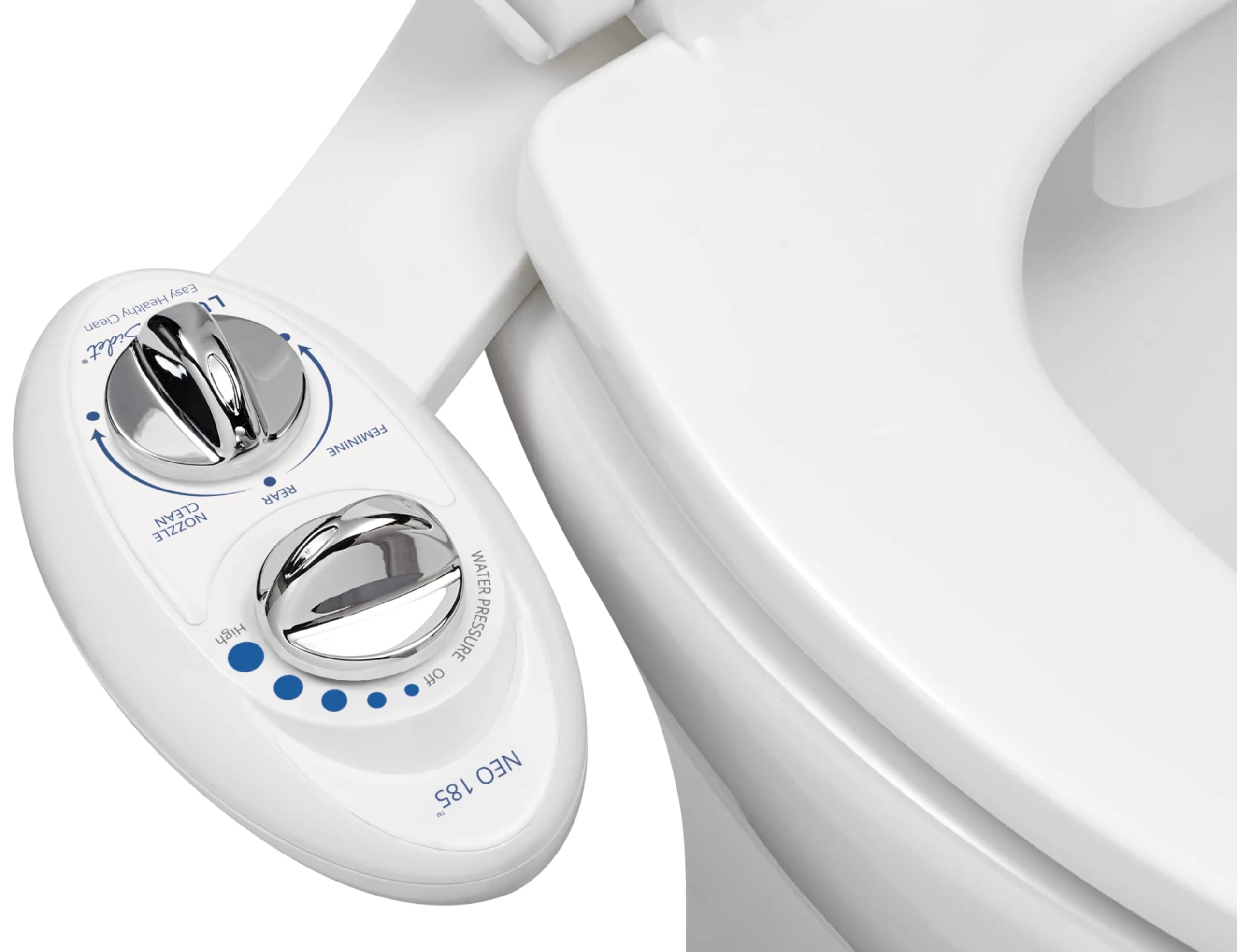 LUXE Bidet NEO 185 Bidet Attachment for Toilet Seat | Dual Nozzle, Non-Electric, White - main product image