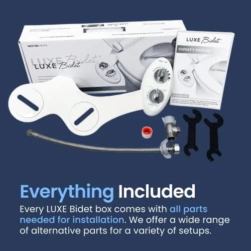 LUXE Bidet NEO 185 Bidet Attachment for Toilet Seat | Dual Nozzle, Non-Electric, White thumbnail 2